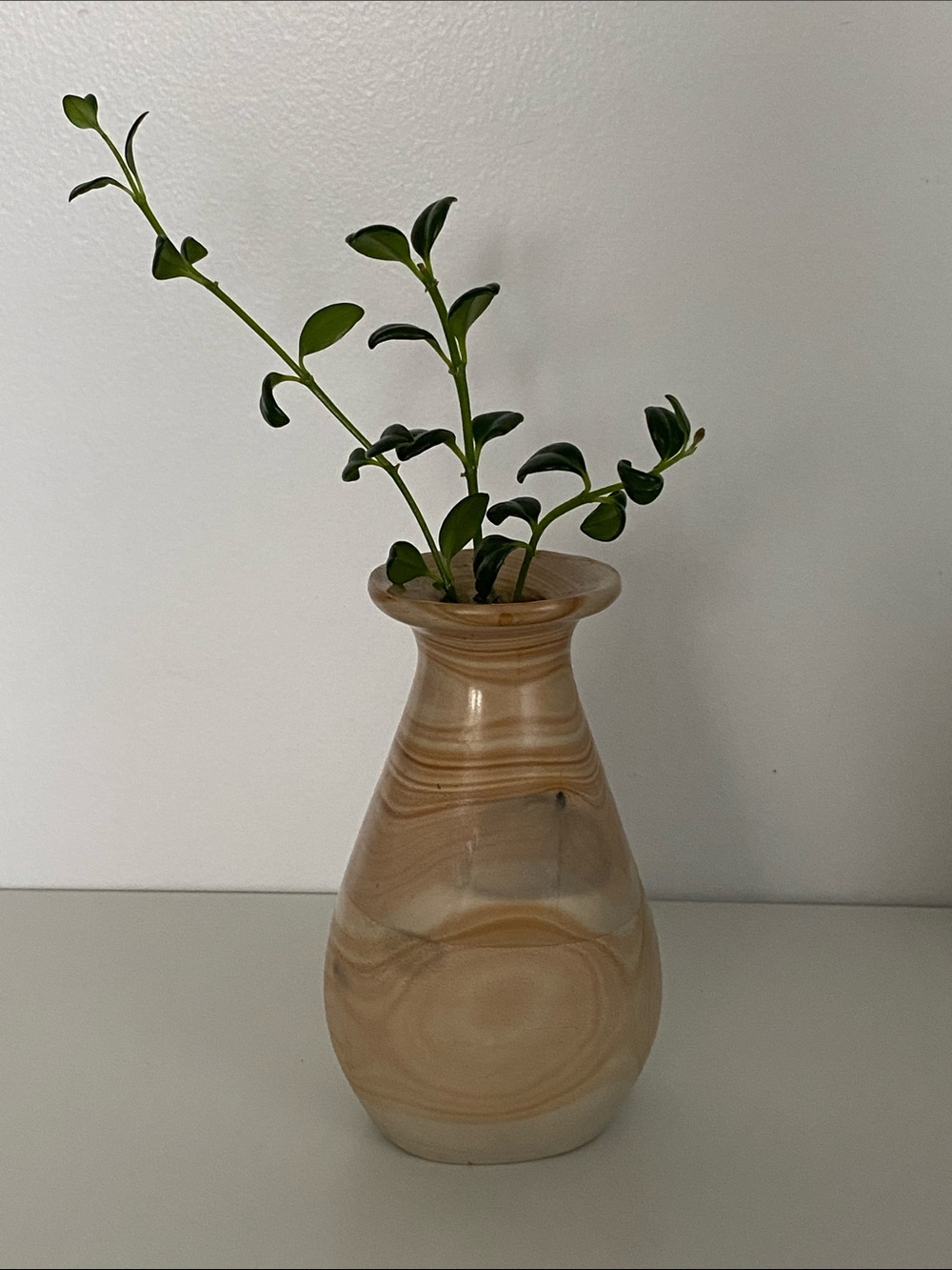 Vintage Beige and Cream Heavy Stone Vase